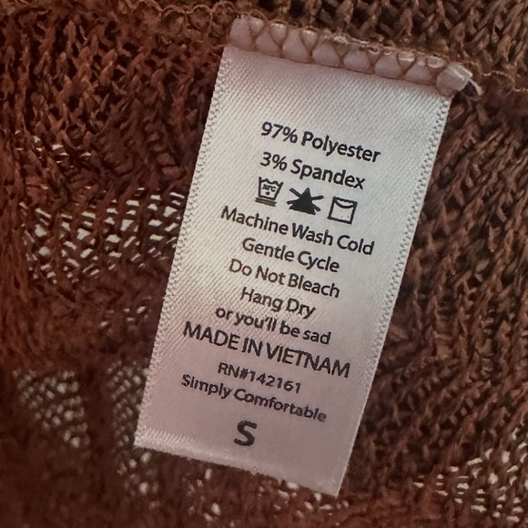 Lularoe Cardigan Size Small Brown Open Front Mid Sleeve High Low Hem Open Knit - Picture 7 of 8